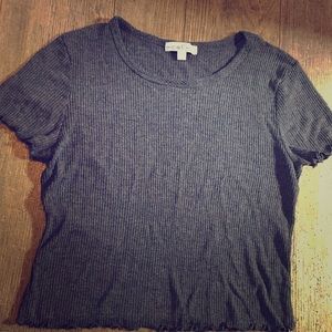 Moa Moa ribbed crop top. Gray. Size Large.